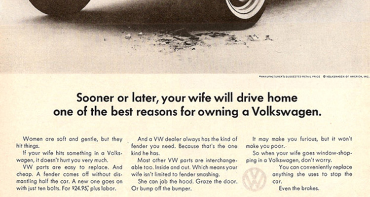 sexist vw bug ad for husbands